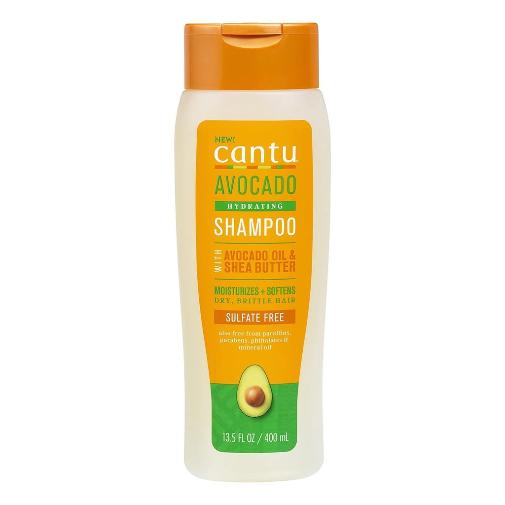 Cantu/ Sulfate-free Avocado Hydrating Shampoo 400ml : كانتو شامبو بالأفوكادو للعناية بالشعر المجعد