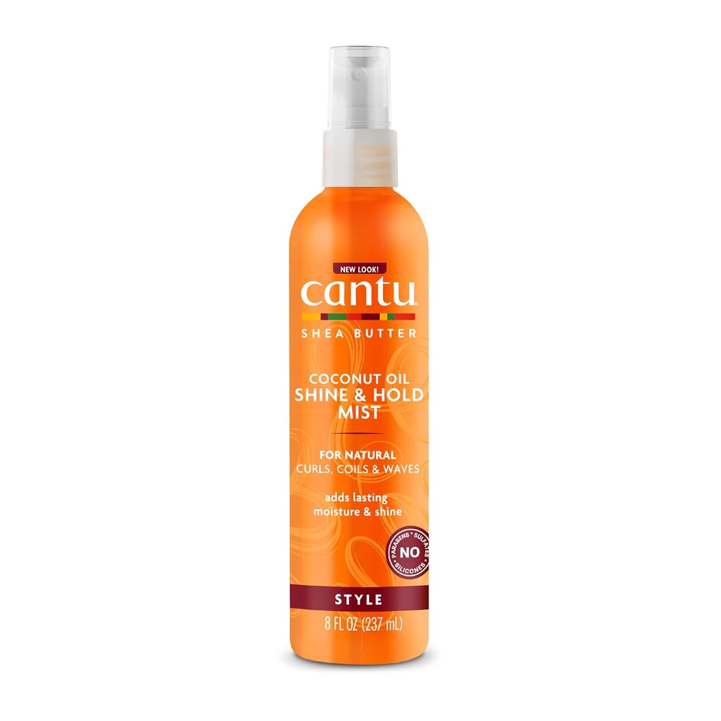 [Cantu/014] Cantu/ Coconut Oil Shine & Hold Mist with Shea Butter for Natural Hair 237g : كانتو بخاخ زيت جوز الهند مع زبدة الشيا للشعر