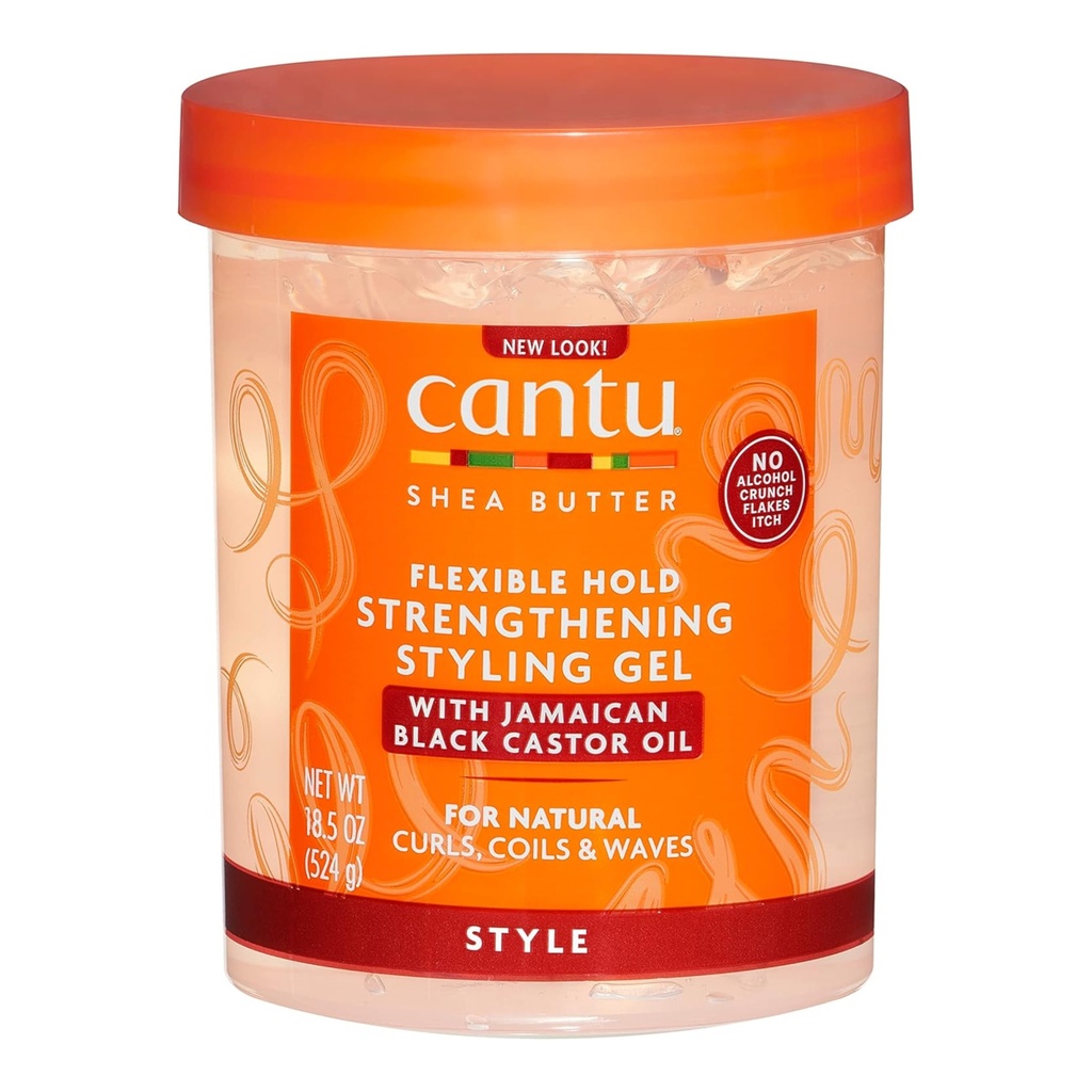 Cantu/ Strengthening Styling Gel with Jamaican Black Castor Oil 524g : كانتو جل شعر بزيت الخروع الجاميكي