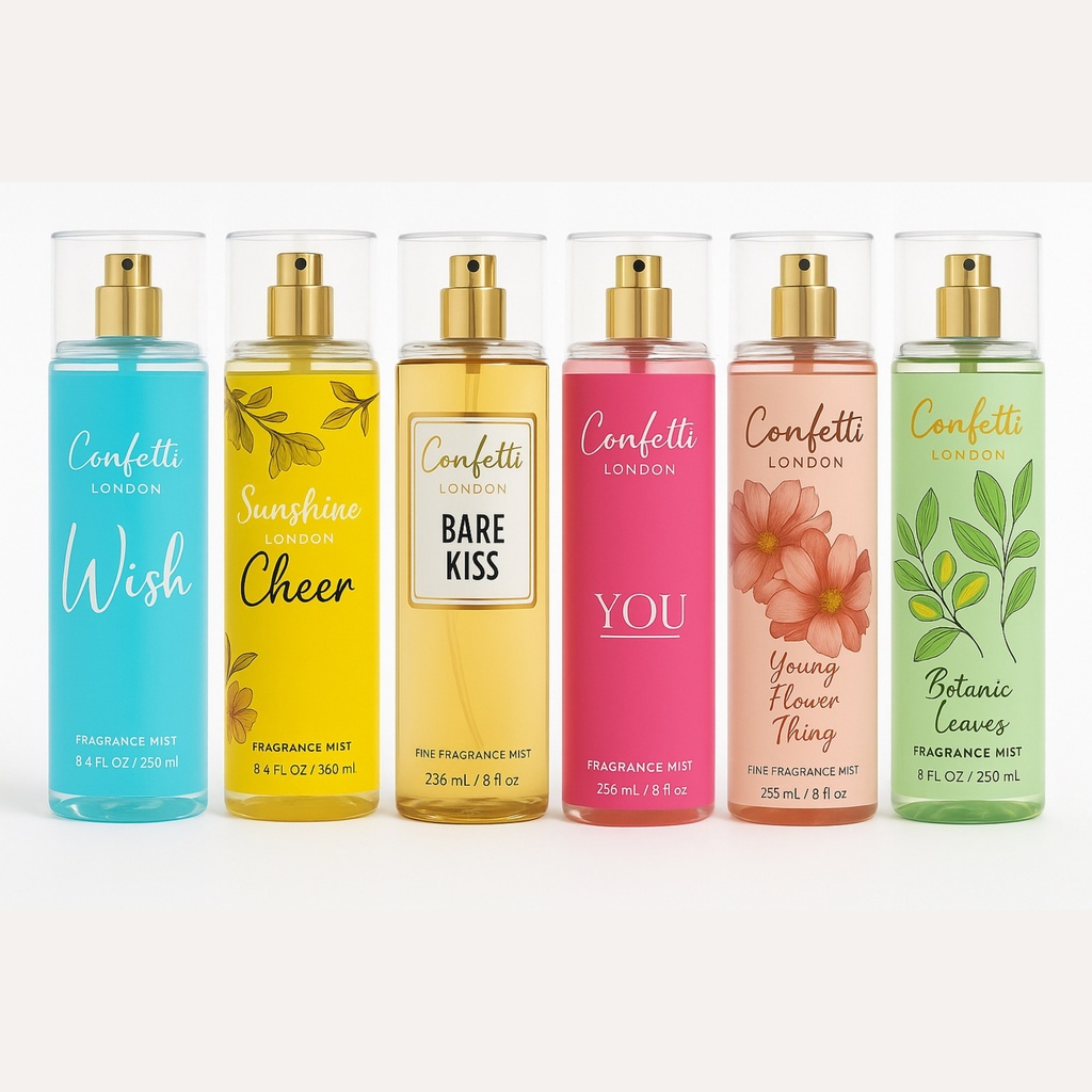 Confetti London Body Mist 236ml : كونفتي معطر جسم نسائي (Wish السمائي)