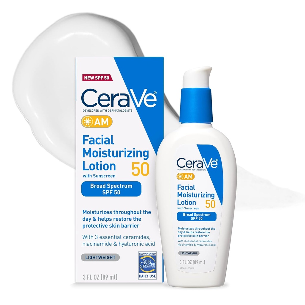 [CER/009] CeraVe/ AM Facial Moisturizing Lotion SPF50+ 50ml : سيرافي لوشن مرطب للوجه مع واقي شمس