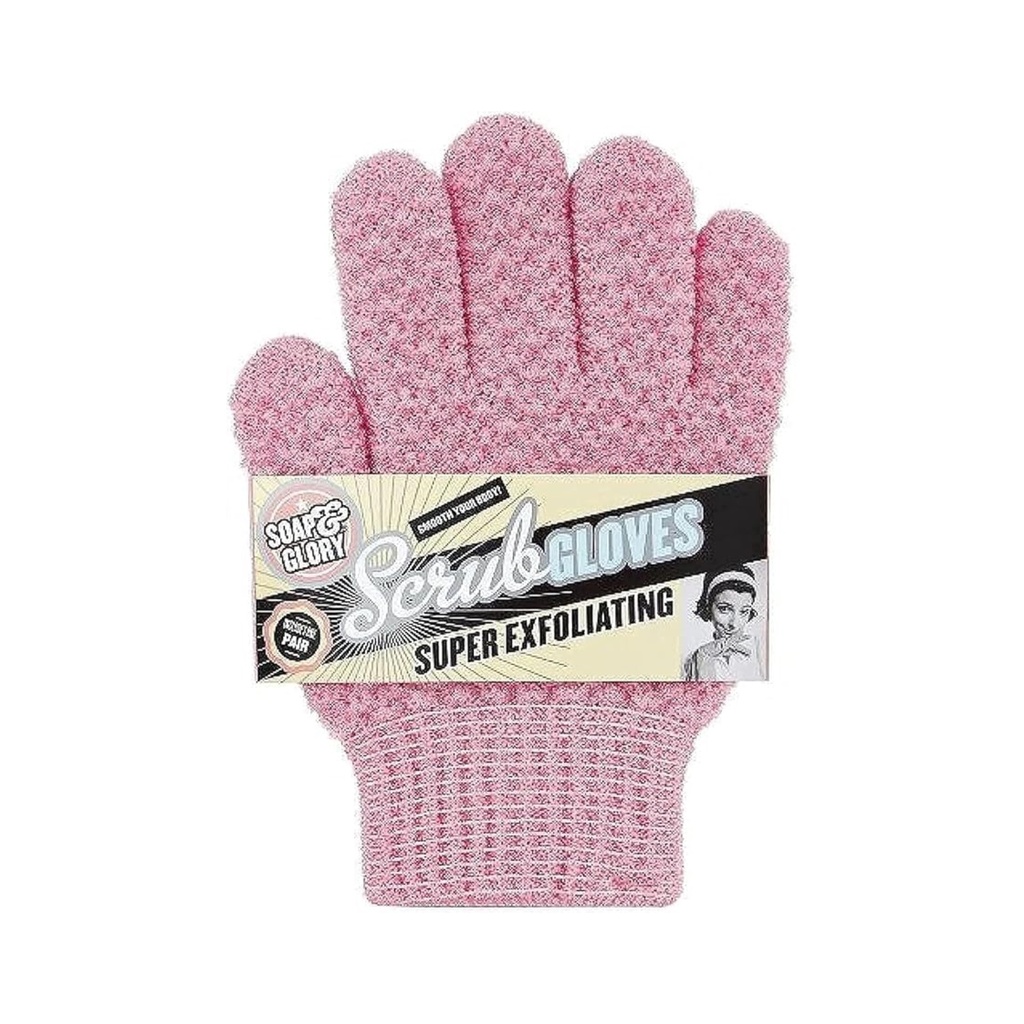 Soap And Glory/ Super Exfoliating Scrub Gloves : قفازات تقشير فائقة الجودة