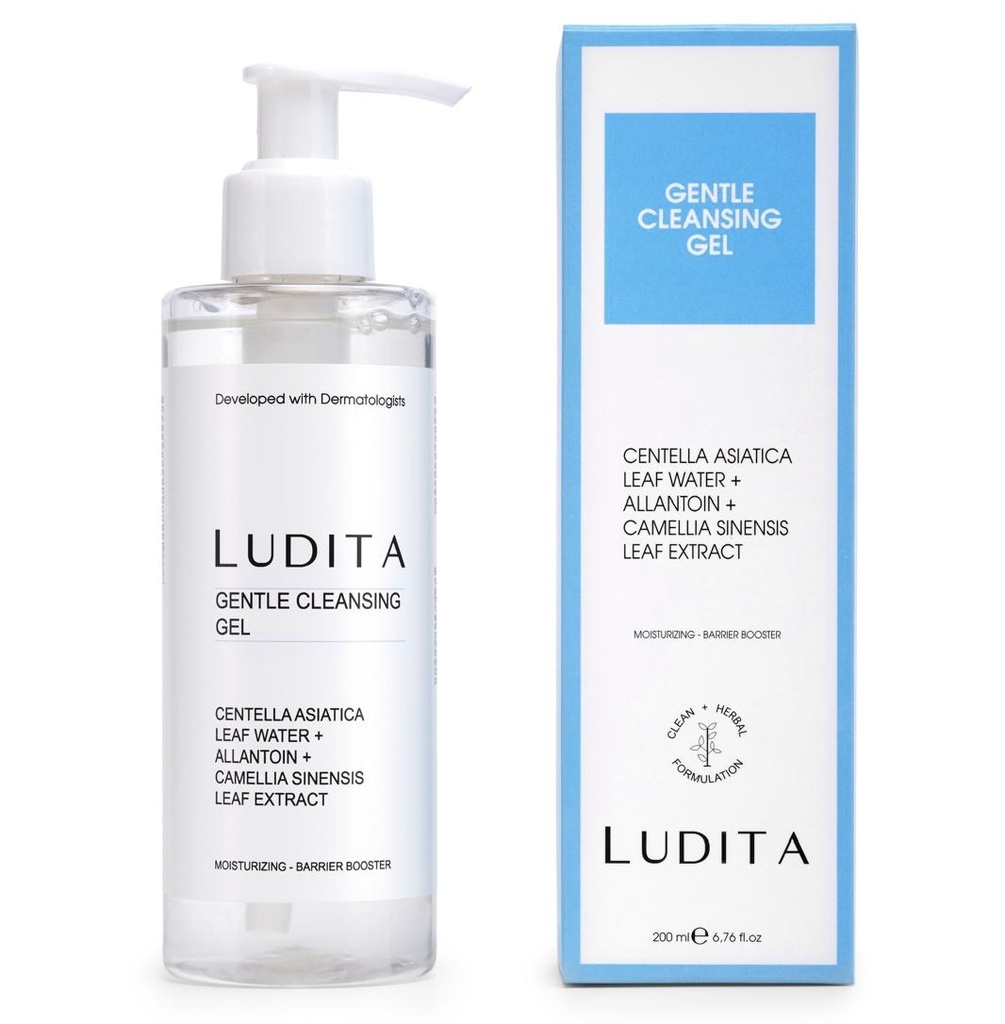 LUDITA/ Purifying Facial Cleansing Gel for Sensitive Skin 200ml : لوديتا غسول جل للبشرة الحساسة بالسيرامايد والنياسينمايد