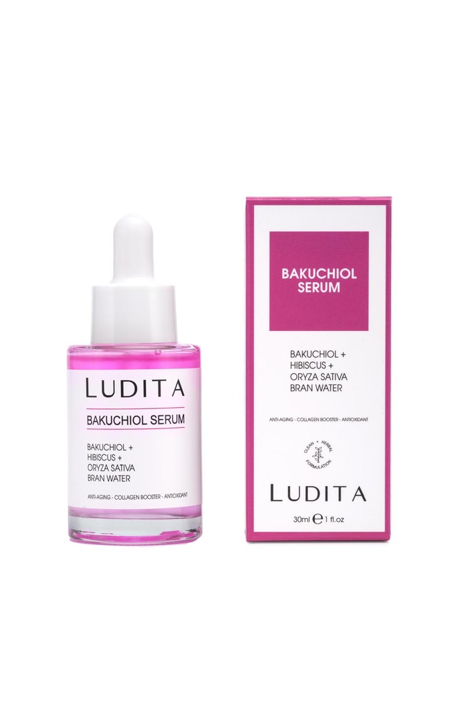 LUDITA/ Anti-Aging Bakuchiol + Hibiscus Serum, Retinol Alternative 30ml : لوديتا سيروم باكوتشيول والهيبسكوس المضاد للشيخوخة بديل للريتينول
