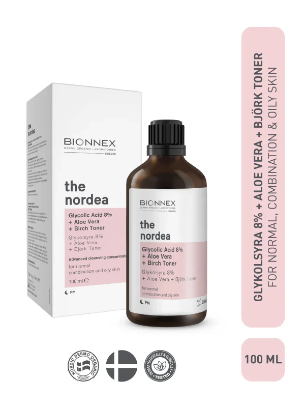 BIONNEX/ THE NORDEA Purifying Glycolic Acid Toner For Normal, Oily and Combination Skin Types 100ml : بيونيكس ذا نوردي تونر الكلايكوليك اسيد 