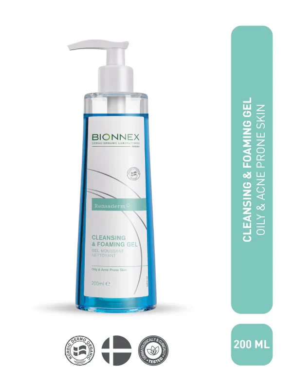 [Bion/005] BIONNEX/ Rensaderm Cleansing Foaming Gel for Oily & Acne-Prone Skin 200ml : بيونيكس رينساديرم غسول جل رغوي للبشرة الدهنية والمعرّضة لحب الشباب