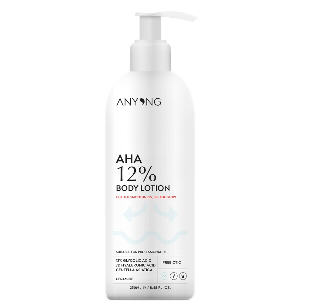 ANYONG/ AHA 12% Body Lotion 250ml : انيونك لوشن الجسم للتقشير والتجديد بحمض ألفا هيدروكسي 12% 