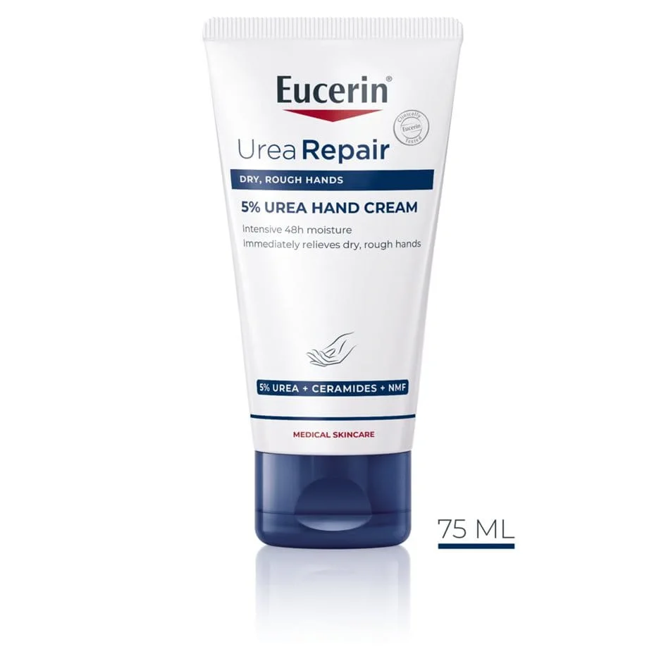 [UCRN/0018] Eucerin/ Urea Repair 5% Urea Hand Cream 75ml : يوسيرين كريم مرطب لليد مع نسبة يوريا 