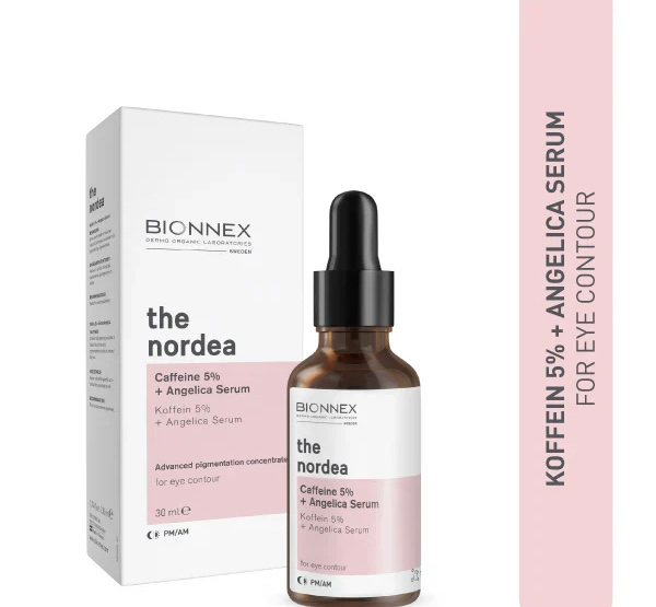 BIONNEX/ The Nordea Caffeine 5% Serum 30ml : سيروم بایونكس  نورديا كافيين 5% مع أنجيليكا للعناية بمحيط العين 