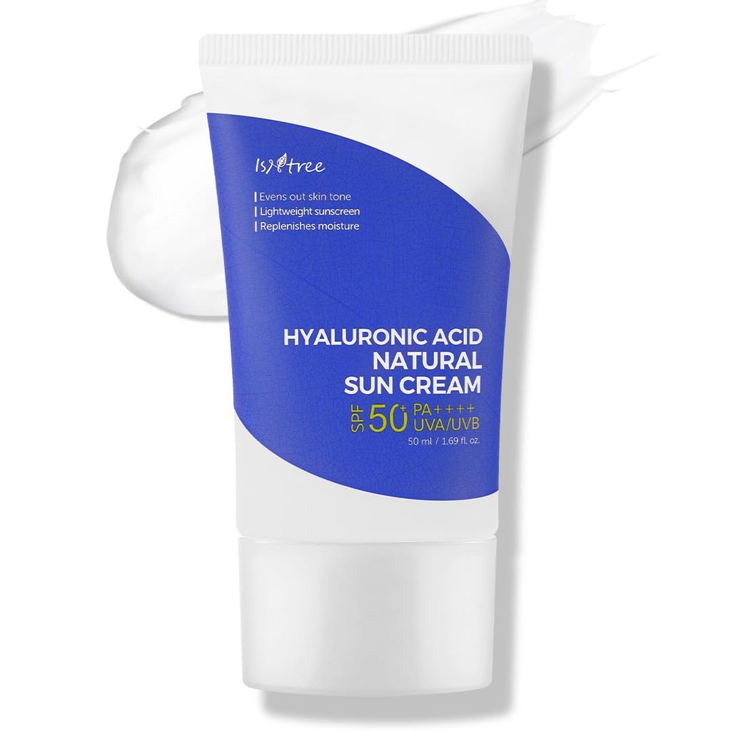 ISNTREE/ Hyaluronic Acid Natural Sun Cream SPF50 PA++++ 50ml : ايسنتري واقي شمس بحمض الهيالورونيك
