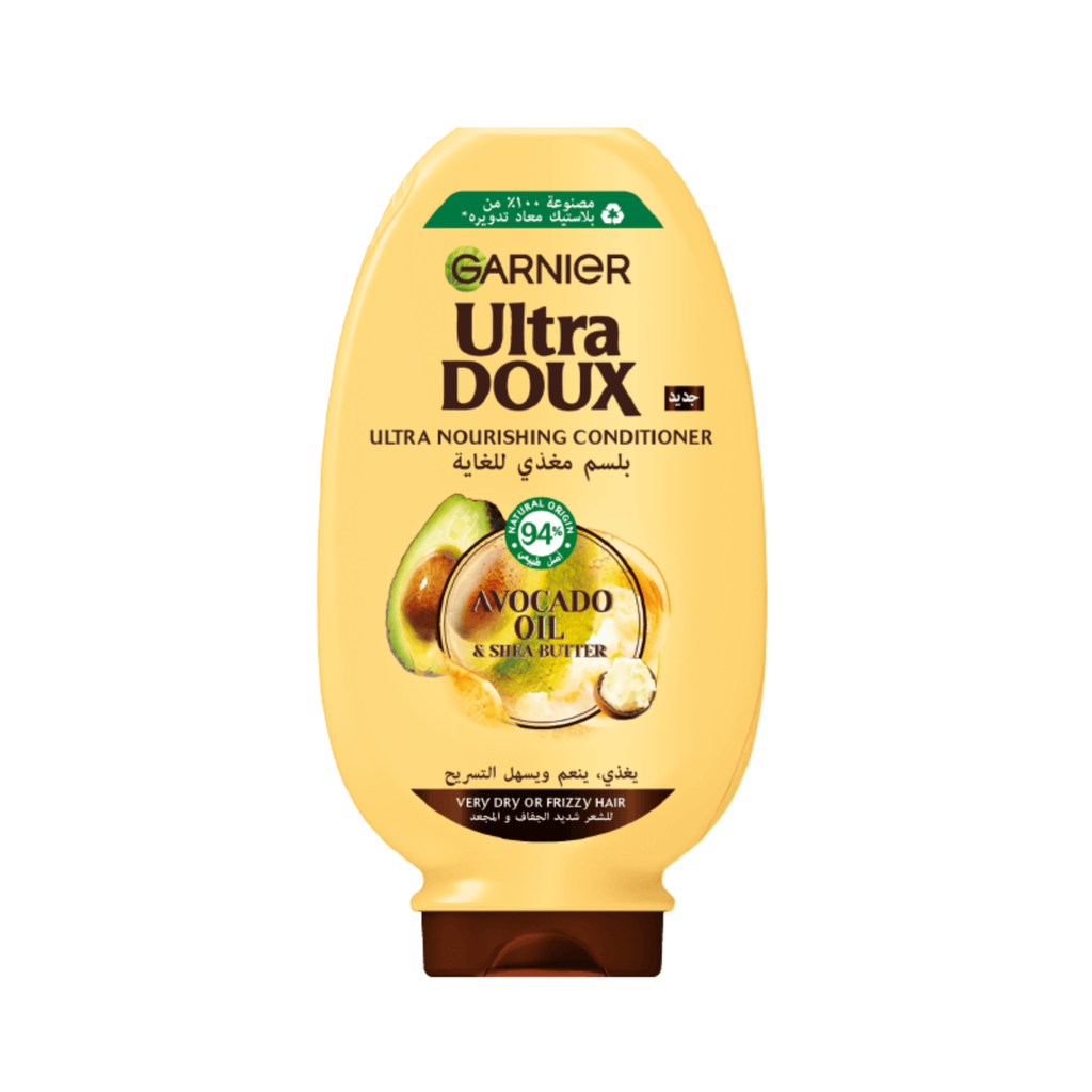 [GAR/002] GARNIER/ ULTRA DOUX Avocado & Shea Butter Nourishing Conditioner 360ml : غارنير بلسم الترا دوكس مغذي ومرطب للشعر الجاف بزيت الافوكادو وزبدة الشيا 