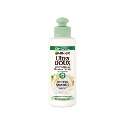 Garnier/ Ultra Doux Nourishing Almond Milk Leave-In Conditioning Cream for Dehydrated Hair 200ml : الترا دوكس كريم ليف إن بحليب اللوز 