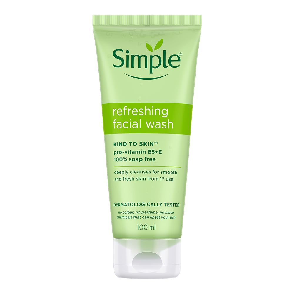 Simple / kind to skin refreshing facial wash pro- vitamins B5+E soup free 150ml - سمبل غسول منعش للجسم