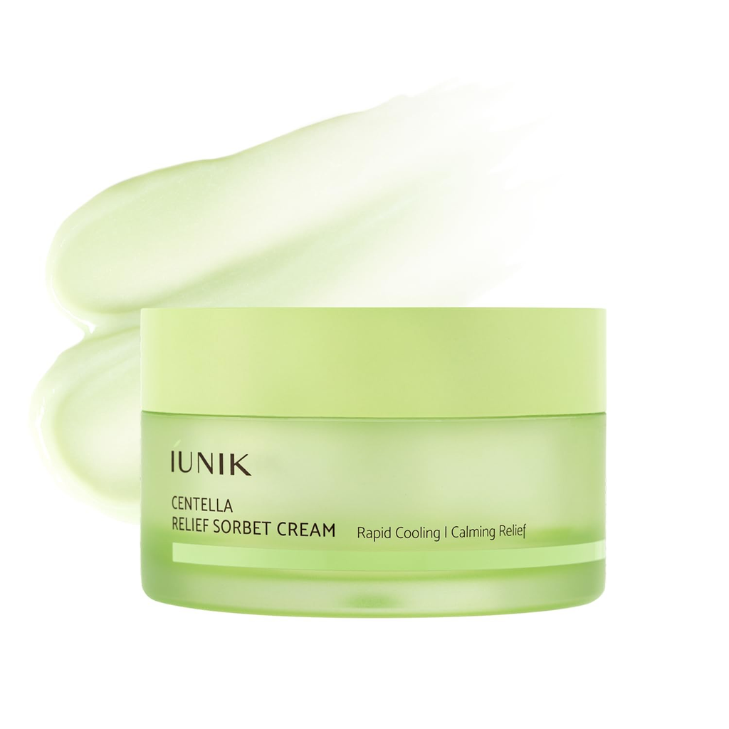 IUNIK / Centella Relief Sorbet Cream 50ml اي يونيك كريم جل مرطب ومهدئ يمنح البشرة إحساس بالبرودة والانتعاش
