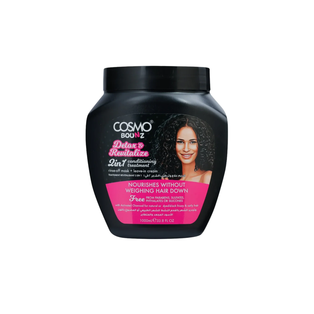 Cosmo/ bounz conditioner and treatment 1000ml -كوزمو باونز علاج و بلسم للشعر 2 في 1 ديتوكس