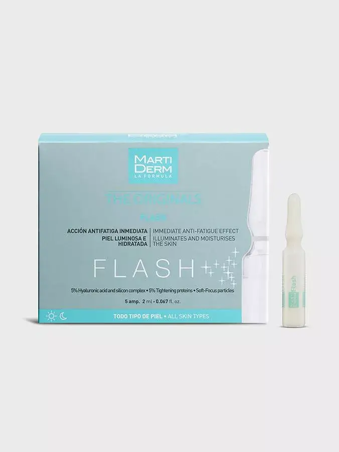 Martiderm / the originals flash 5 amp- امبولات مارتيديرم لشد البشرة انياً ويترك اثرا لمعالجة اجهاد البشرة 