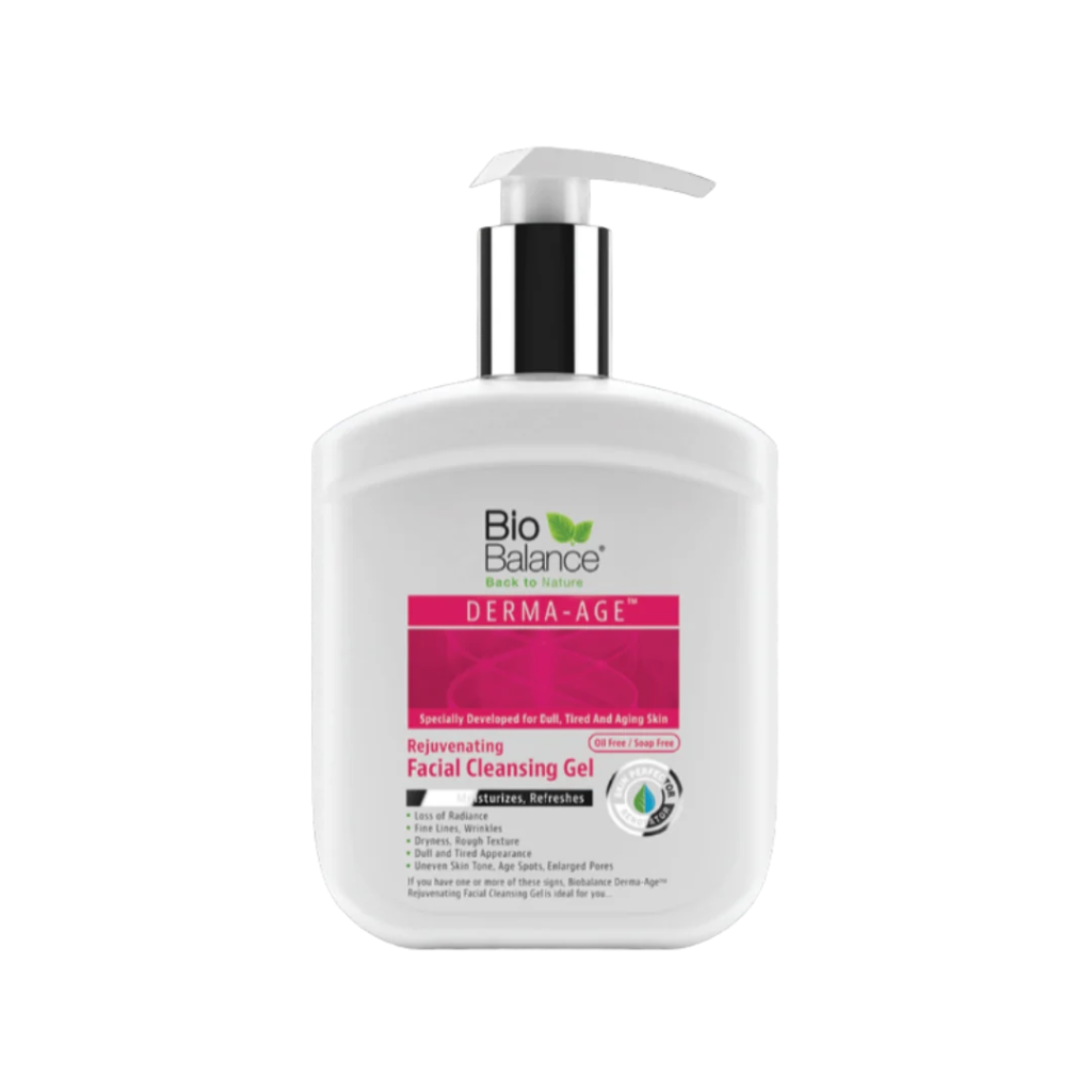 Bio Balance / Derma-Age Facial Cleansing Gel - 250ml | بايو بالانس غسول للبشرة ومجدد للخلايا خالي من العطور والسلفات - 250 مل