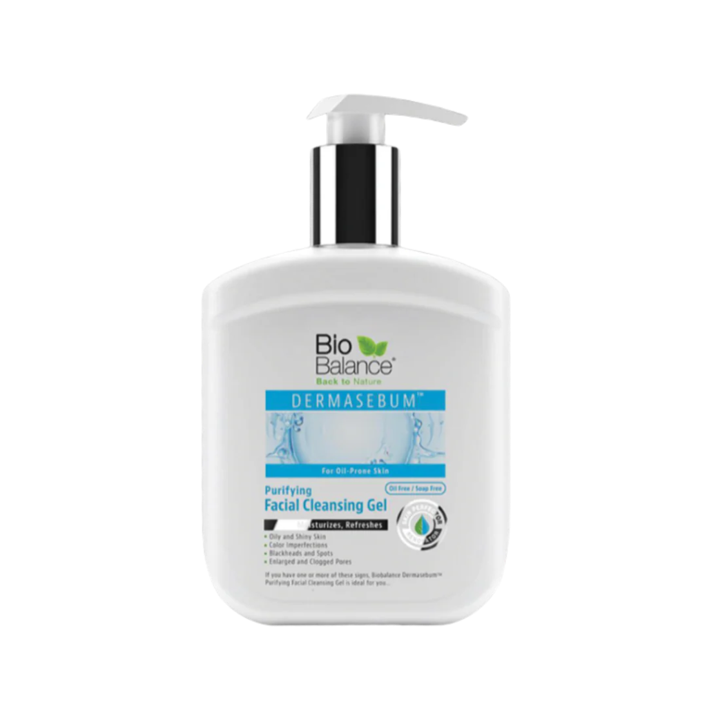 Bio Balance / Dermasebum Facial Cleansing Gel - 250ml | بايو بالانس غسول للبشرة الدهنية والمختلطه مضاد للحبوب والمسام - 250 مل