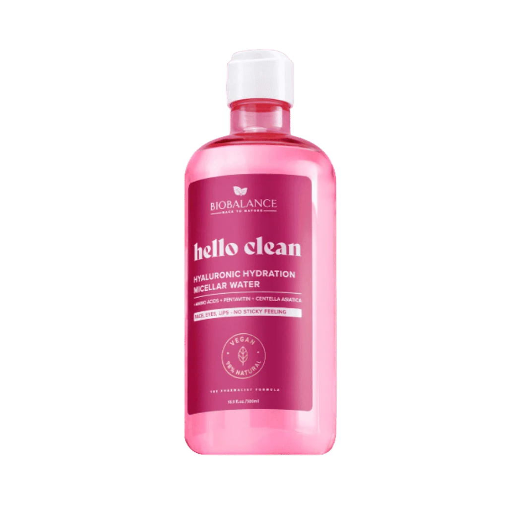 BIO BALANCE / Hello Clean Hyaluronic Acid Hydrating Micellar Water - 500ml | بايو بالانس ماء ميسيلار مرطب بحمض الهيالورونيك – 500 مل