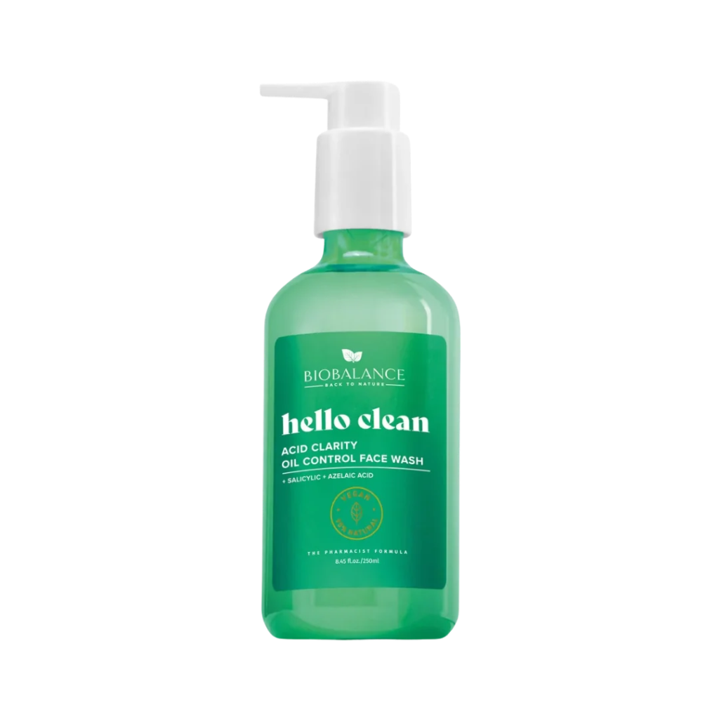 BIO BALANCE / HELLO CLEAN ACID CLARITY OIL CONTROL FACE WASH - 250ml | بايوبالانس غسول للوجه هيلو كلين للتحكم بالدهون - 250 مل
