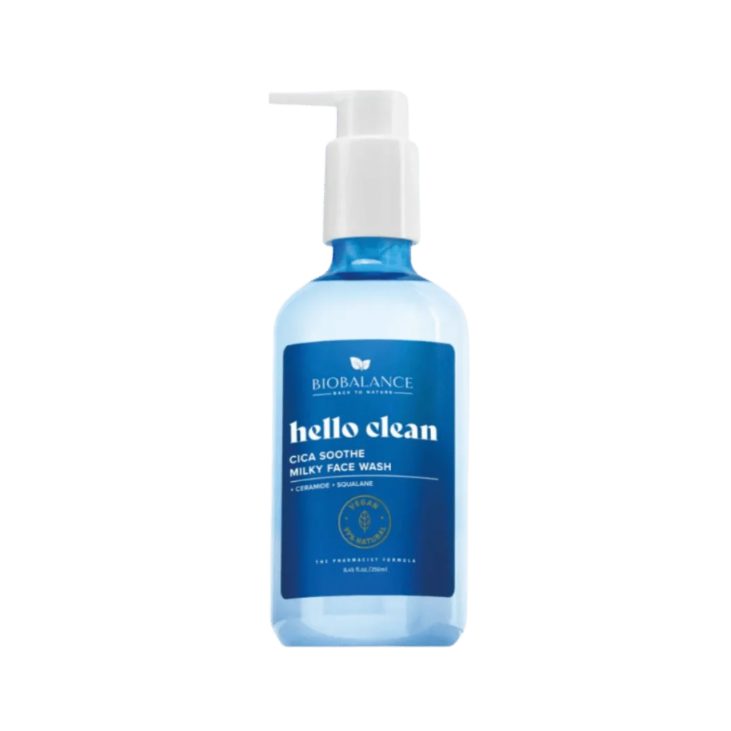 BIO BALANCE / HELLO CLEAN CICA SOOTHE MILKY FACE WASH - 250ml | بايو بالانس غسول وجه حليبي مهدئ بالسيكا – 250 مل