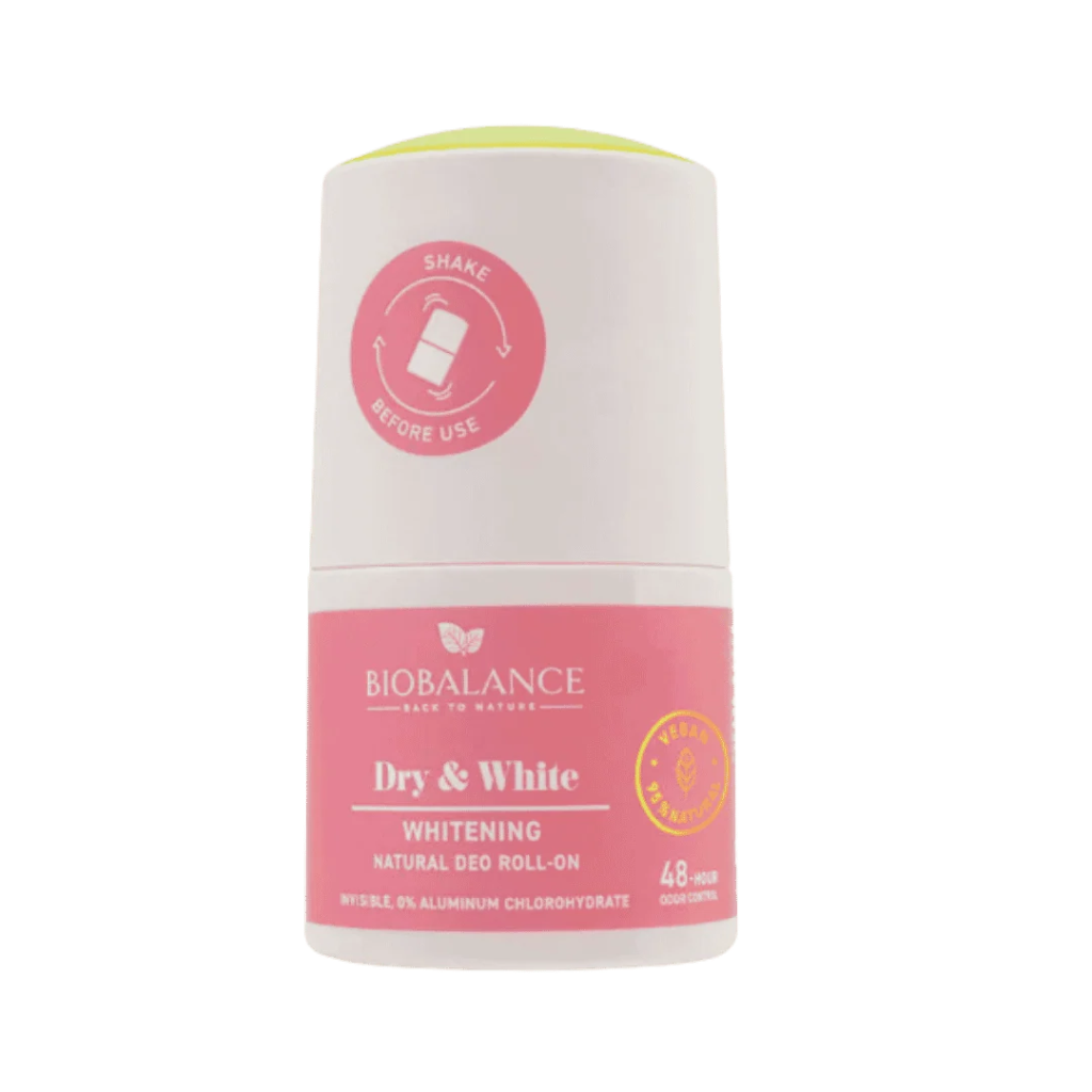 Bio Balance /  Dry & White Whitening Natural Deodorant Roll On - 50ml | بايو بالانس رول أون طبيعي مضيء - 50مل