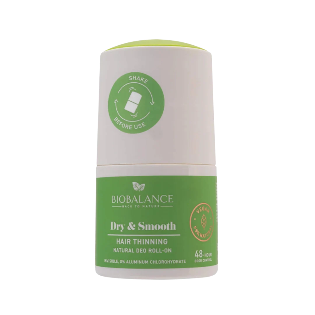 Bio Balance  / Dry & Smooth Hair Thinning Natural Deodorant Roll-On - 50ml | بايوبالانس مزيل تعرق رول بمكونات طبيعية - 50 مل
