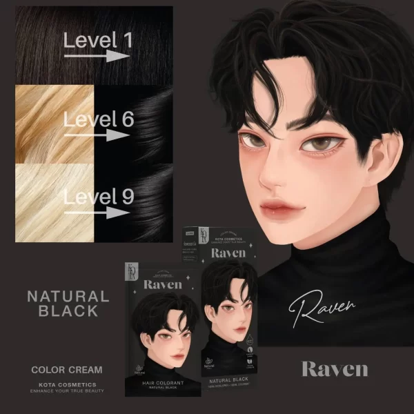 [ODOO-3833] Kota / raven natural black 100ml - صبغ شعر كوتا بلون اسود طبيعي 