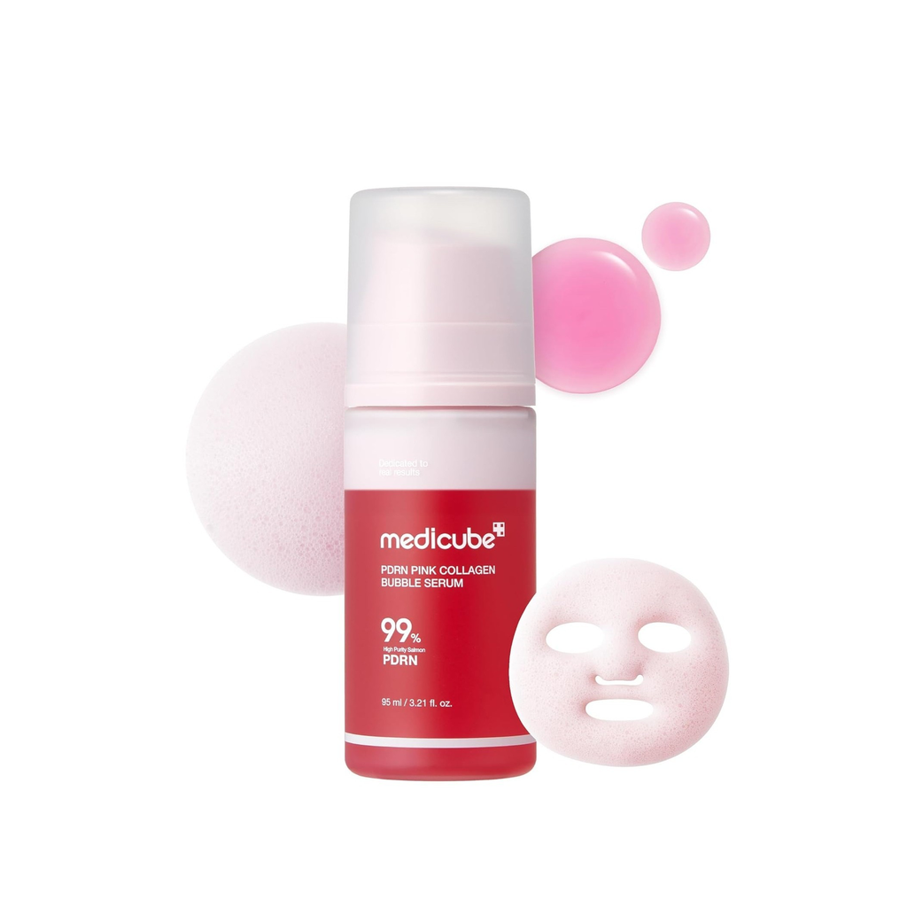 MEDICUBE / PDRN Pink Collagen Bubble Serum for all skin types 95ml ميدكيوب سيروم الكولاجين لترطيب وشد البشرة