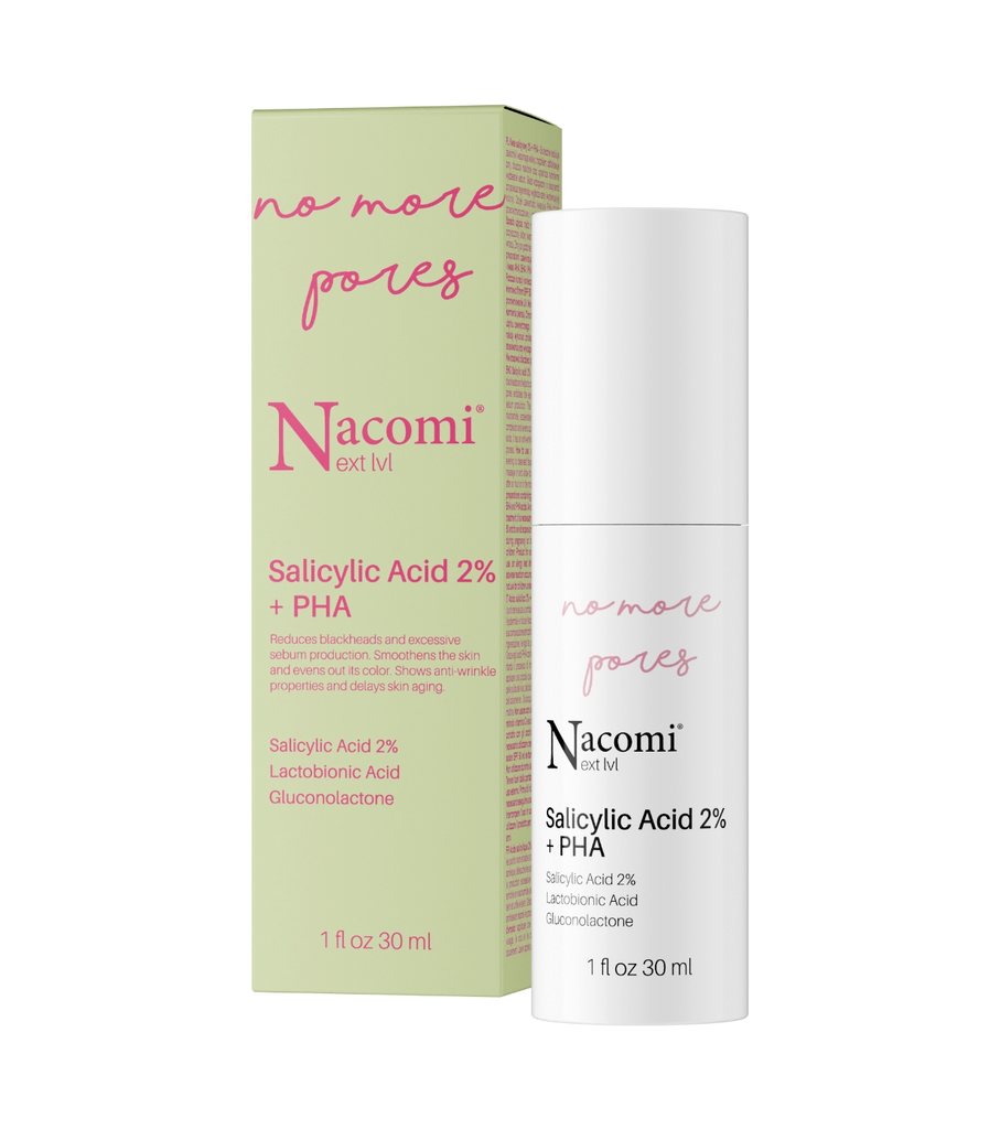 Nacomi / Next LeveSerum with 2% salicylic acid + PHA No More Pores - سيروم ناكومي سالسيليك اسد لمعالجة الرؤوس السوداء 