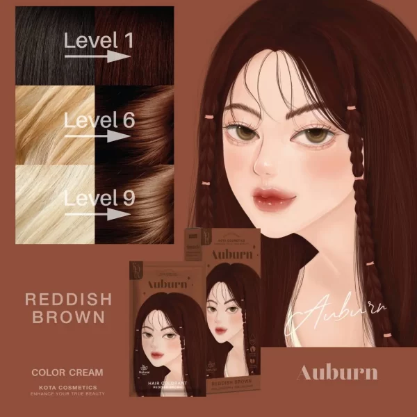 Kota / Auburn Reddish Brown hair color 100ml - صبغ شعر من كوتا بلون بني محمر 