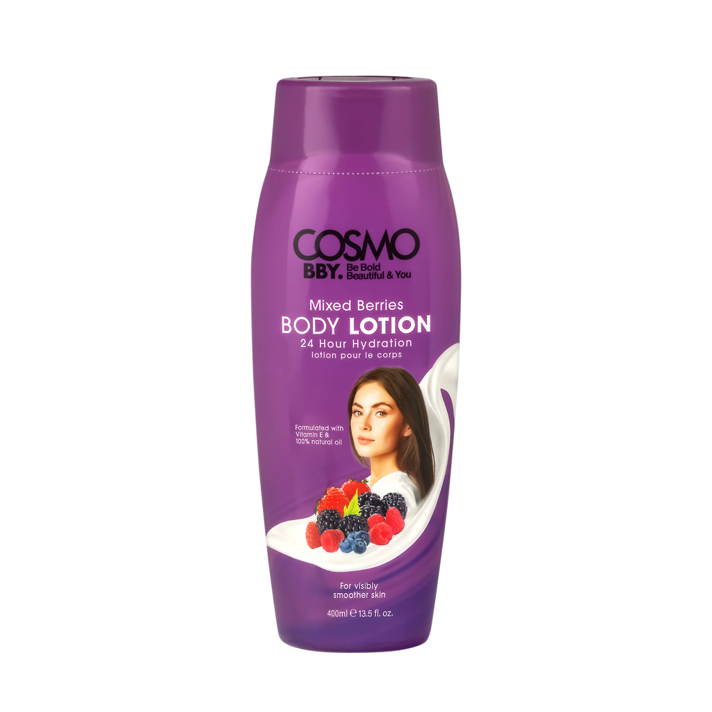 Cosmo / bby mixed berry body lotion 24h hydration 400ml- مرطب جسم بالتوت من كوزمو 