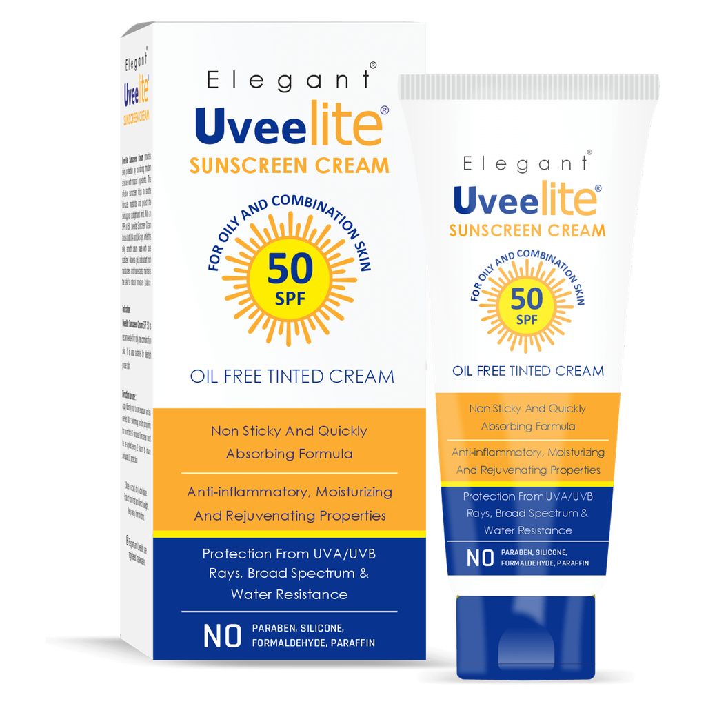 [ELG/002] Elegant/ UveeLite Sunscreen Oil Free Tinted Cream for Oily & Combination Skin : ايليكانت واقي شمس يوفيلايت خالي من الزيوت للبشرة الدهنية والمختلطة 