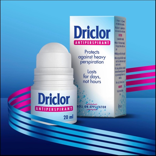 [Driclor/001] Driclor Antiperspirant Roll On Applicator 20ml : درايكلور مزيل تعرق بريطاني منعش