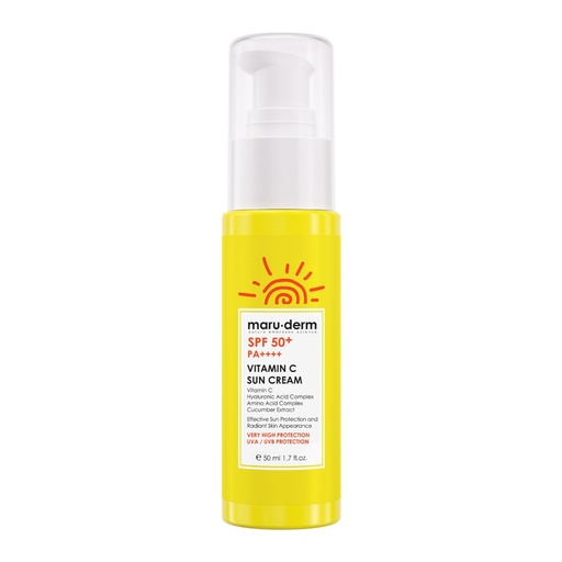 MaruDerm/ SPF 50+ Vitamin C Sun Cream 50ml: واقي شمس ماروديرم بفيتامين سي