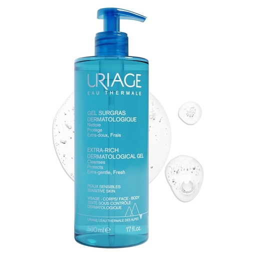 [EAU/020] URIAGE/ Gel Surgras Dermatologique Extra Rich Cleanser for Sensitive Skin 500 ml: غسول يورياج غني للغاية للبشرة الحساسة