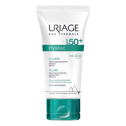 [EAU/024] URIAGE/ Hyseac Fluid SPF 50+ 50ml:يورياج هيسياك سائل مرطب بعامل حماية من الشمس