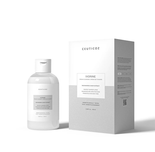 [COZ/008] Ceuticoz/ IVORINE - Cream Cleanser 100ml:سيتيكوز غسول كريمي لتنظيف البشرة بعمق وتوحيد لونها