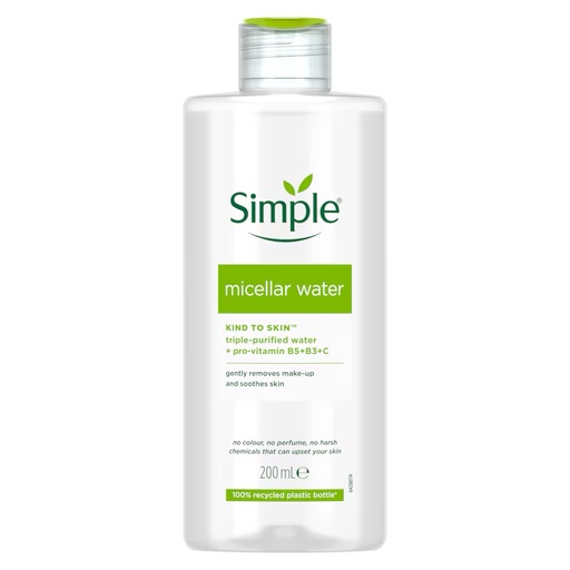 [SMPL/006] Simple/ Kind to Skin Micellar Cleansing Water 200ml : سمبل غسول مائي مزيل الميكب للبشرة الحساسة