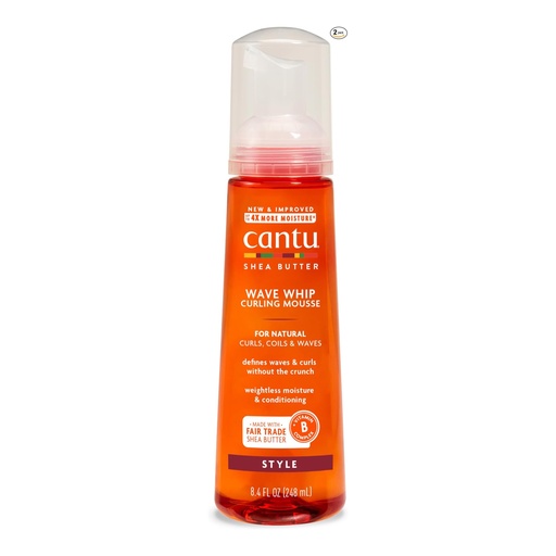 [Cantu/017] Cantu/ Wave Whip Curling Mousse 248ml : كانتو بخاخ رغوة تجعيد الشعر للشعر الكيرلي