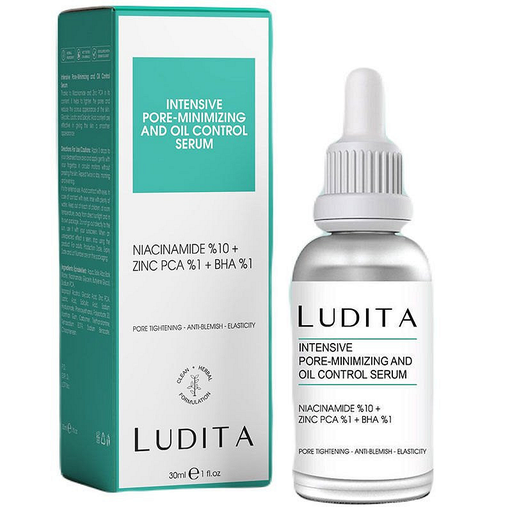 [LUD/012] LUDITA/ Pore, Blackhead, and Acne Care Serum (Niacinamide 10% + Zinc PCA 1% + BHA 1%) 30ml : لوديتا سيروم السالسيلك والنياسينمايد والزنك لتقليل المسام والرؤوس السوداء والحبوب